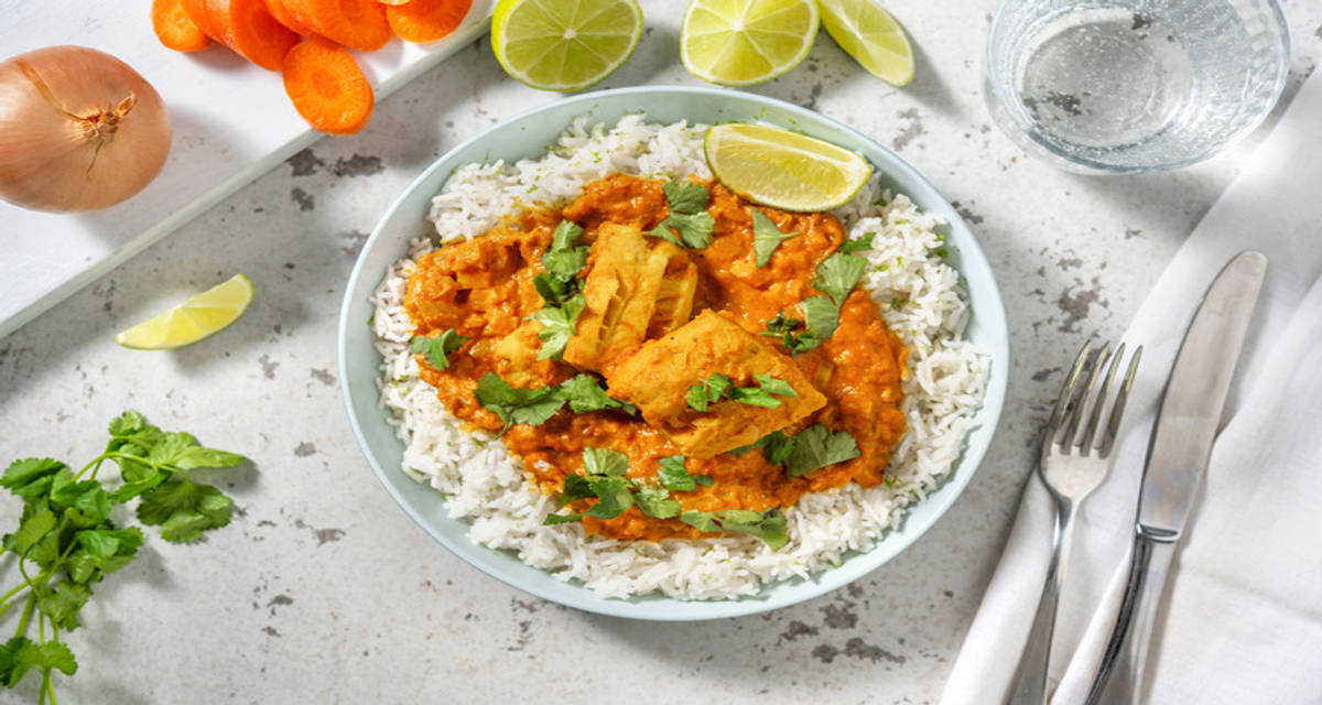 Coconut Fish Curry with coriander and lemon