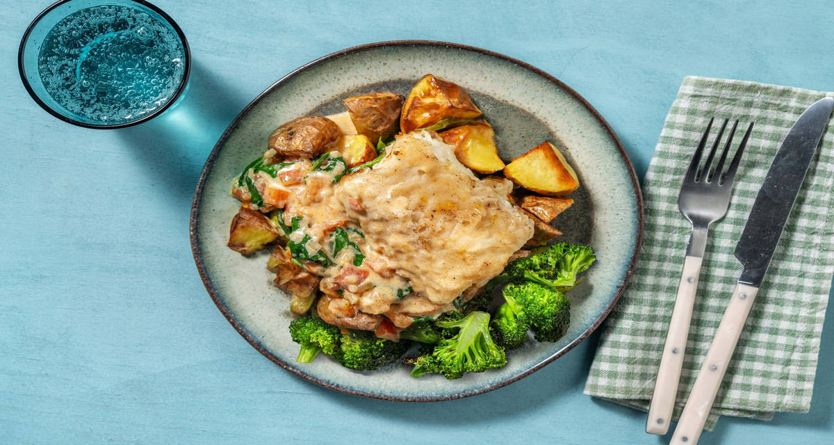 Sej Florentine med citronrostad broccoli och potatis