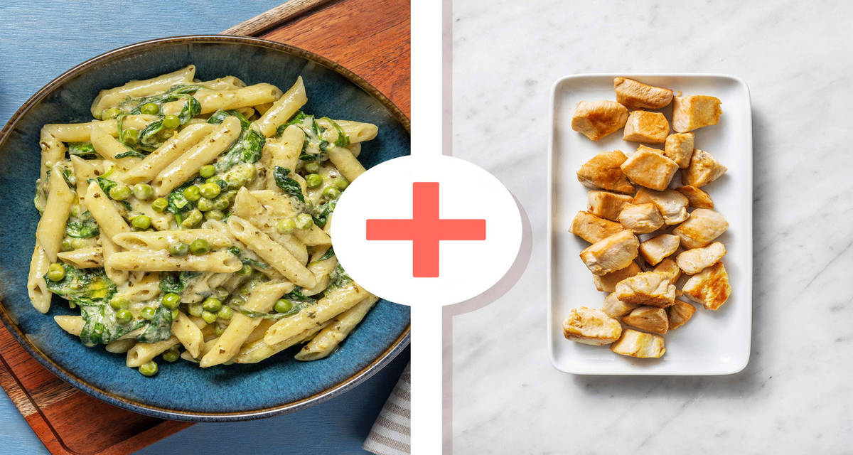 Creamy Pesto Pasta with Chicken Breast Recipe HelloFresh
