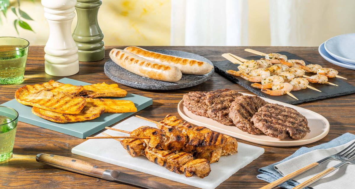 Makkelijk barbecuepakket - Groot Gratis Looye Tomaten | 3 - 4 personen | 5 soorten vlees en vis