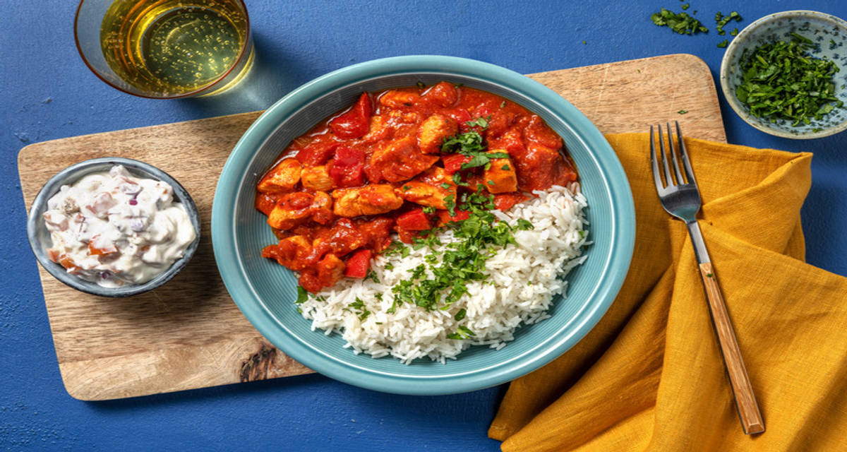 Chicken Jalfrezi with raita
