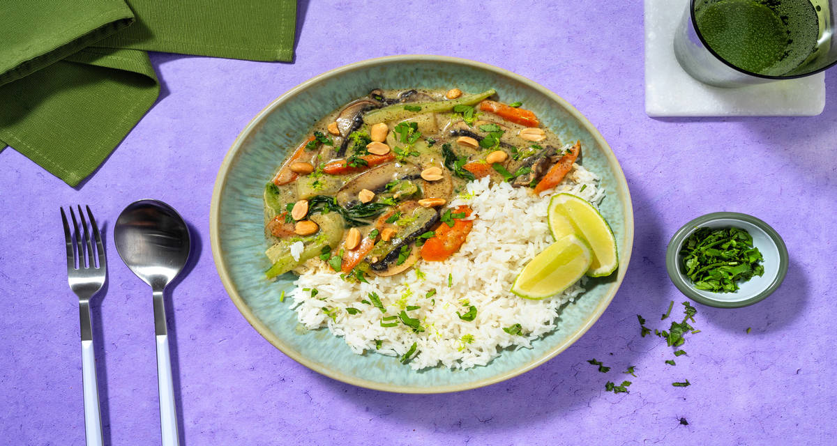 Curry vert coco, pak choï & coriandre Recette pour robot de cuisine | 4 personnes max