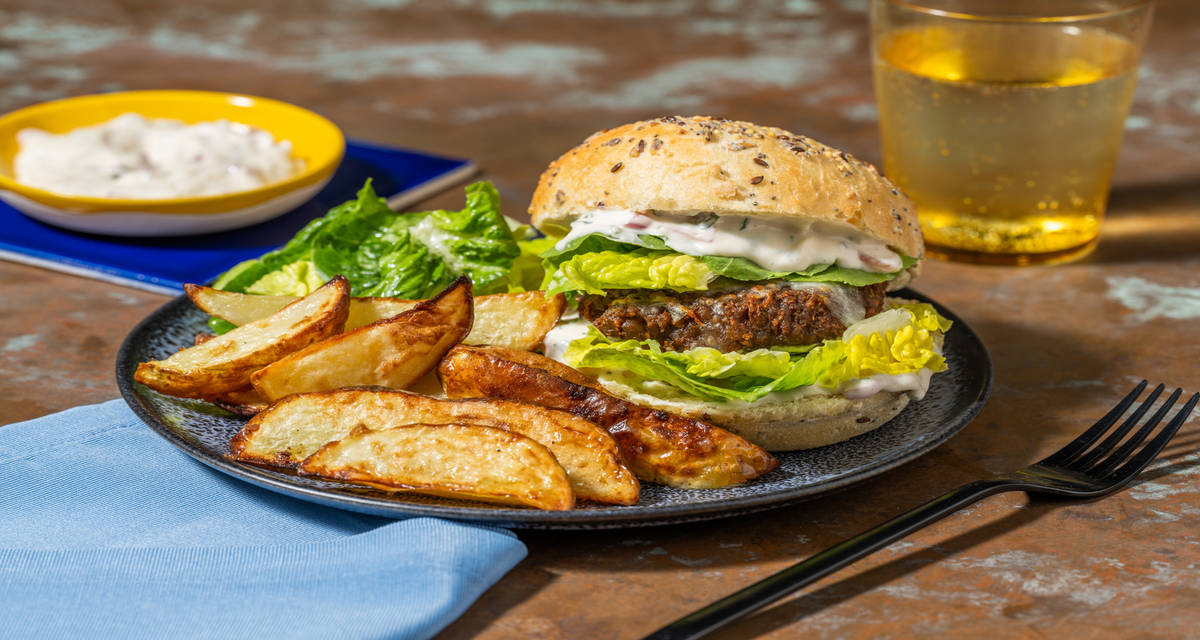 Le Burger Veggie & sa sauce secrète avec un steak végétal & du cheddar