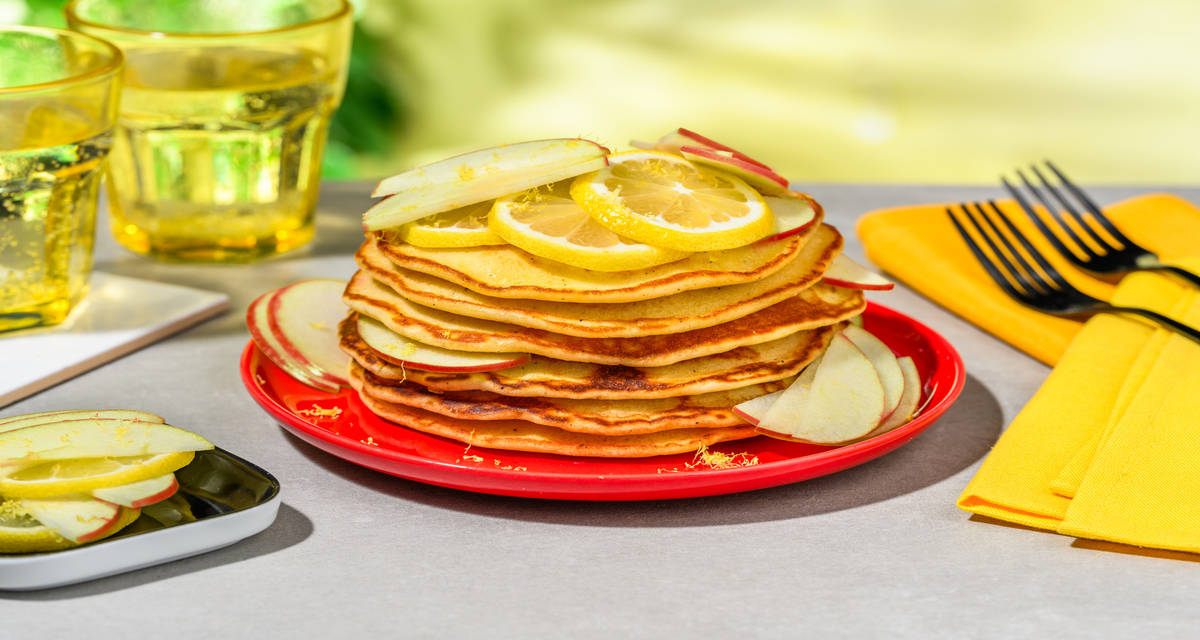 Pancakes citron pour champion de la Piston Cup en extra avec de la cannelle et du yaourt à la grecque
