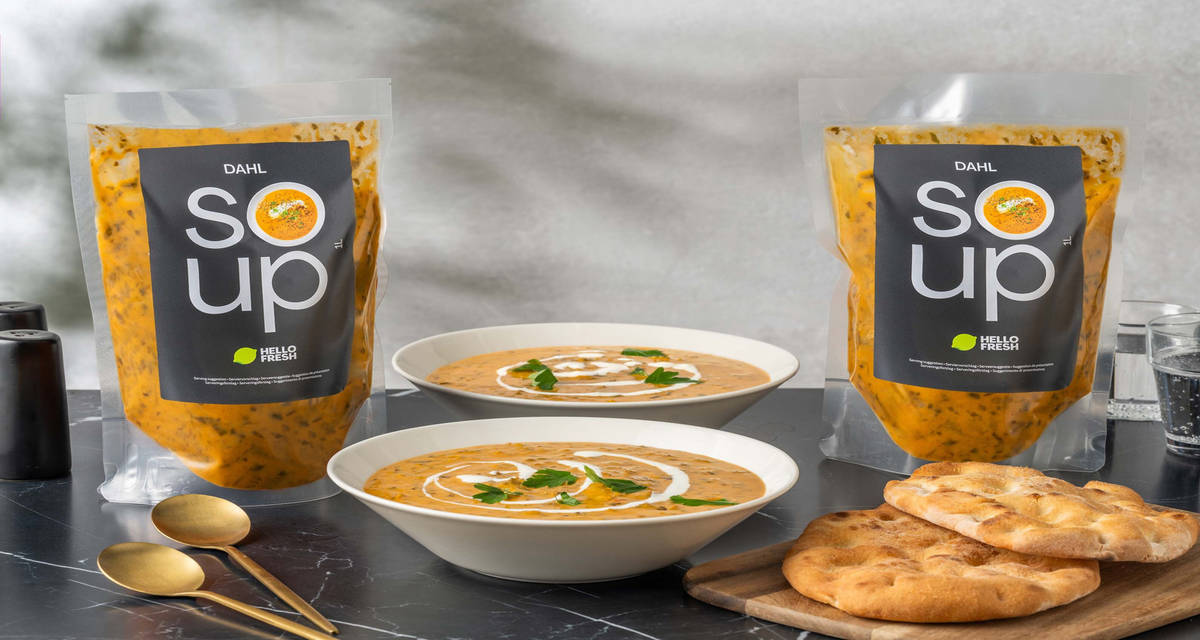 Soep duo - Indiase dahlsoep 2x 1000 ml | 7 - 8 porties | met naanbrood met kruiden