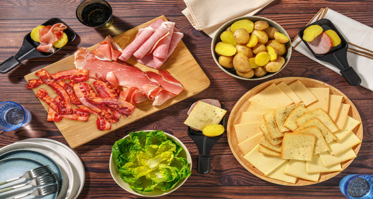 Kit Raclette pour 3 personnes Fromages 3 saveurs & charcuteries