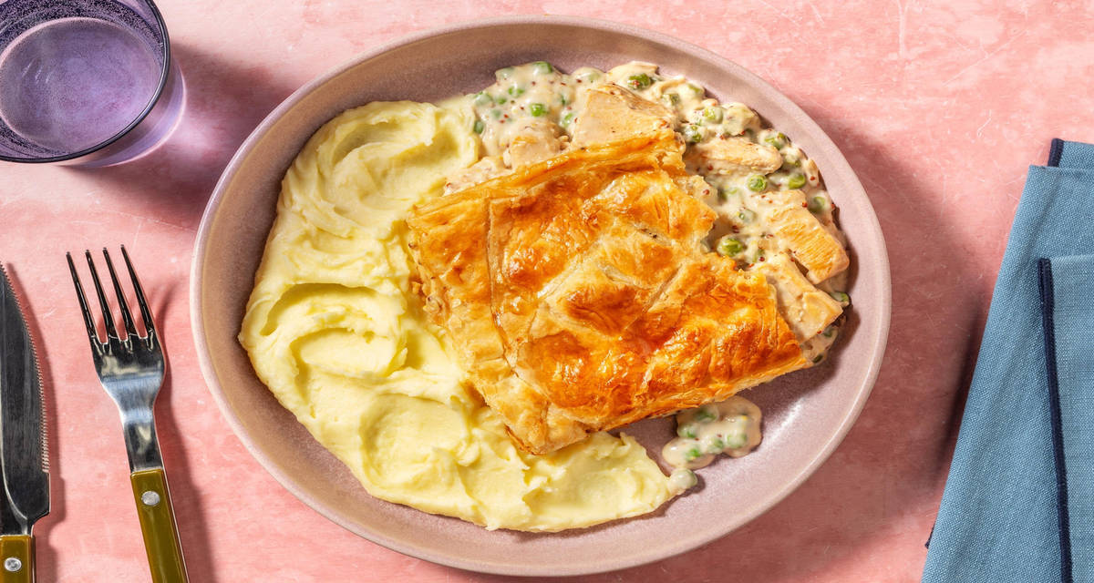 Creamy Chicken, Bacon and Pea Puff Pastry Pie Recipe HelloFresh