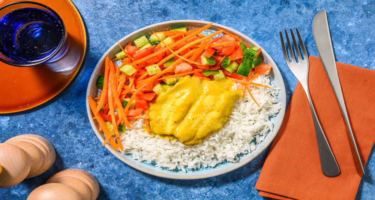 Snabb koljakorma med gurk-, tomat- och koriandersallad
