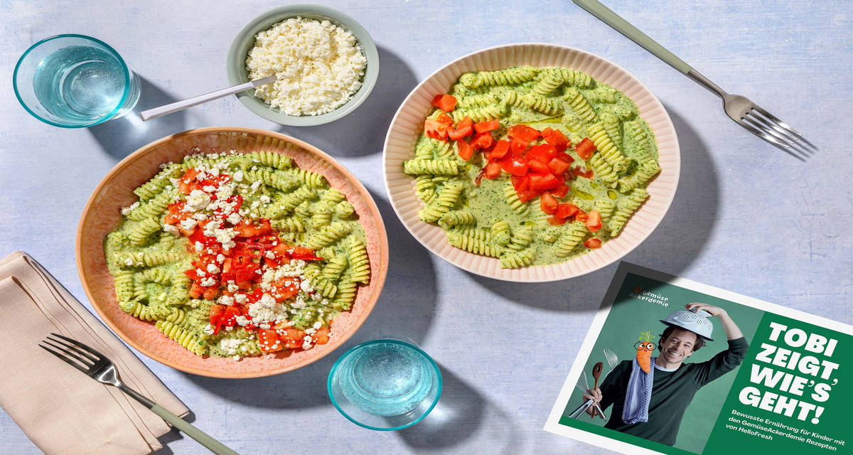 Mega Monster Pasta mit verstecktem Baby-Grünkohl Anpassbar für den Geschmack von Groß & Klein