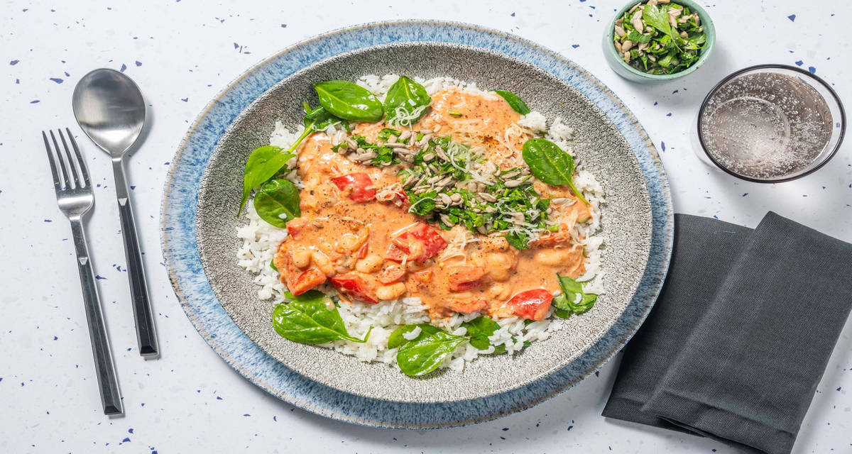 Hurtig cannellinibønnegryde med italiensk gremolata og Parmigiano Reggiano