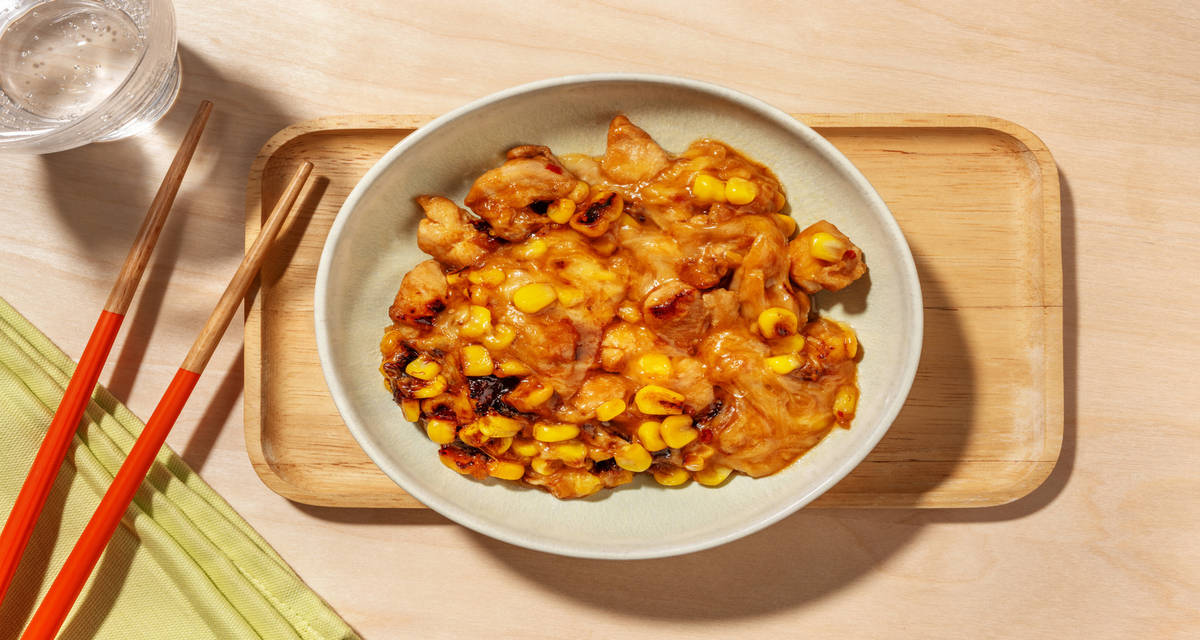 Buldak di pollo alla mozzarella filante 2 porzioni | con mais e salsa agrodolce
