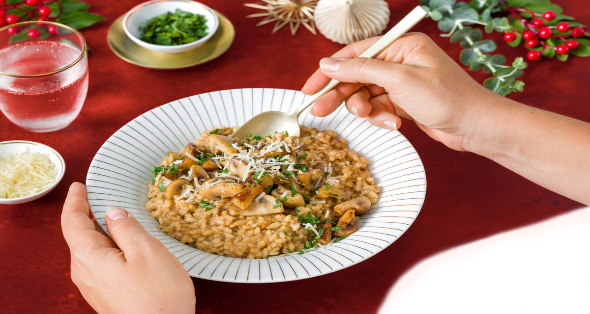 Risotto des bois, persil & soupçon de truffe avec du parmigiano reggiano AOP