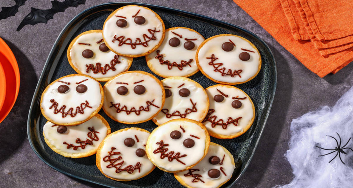 Hjemsøgte halloweensmåkager 12 småkager | med glasur og chokolade