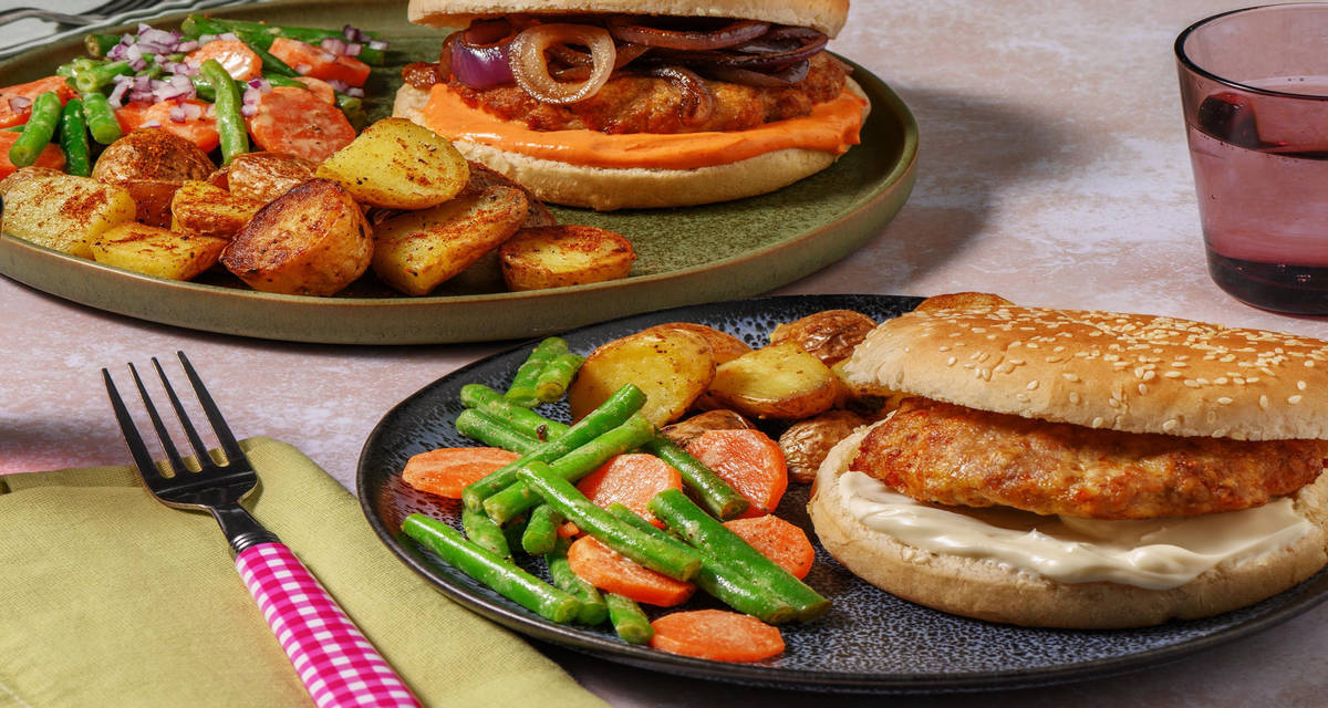 Burger de poulet et grenailles une seule recette, des saveurs en plus pour les parents !