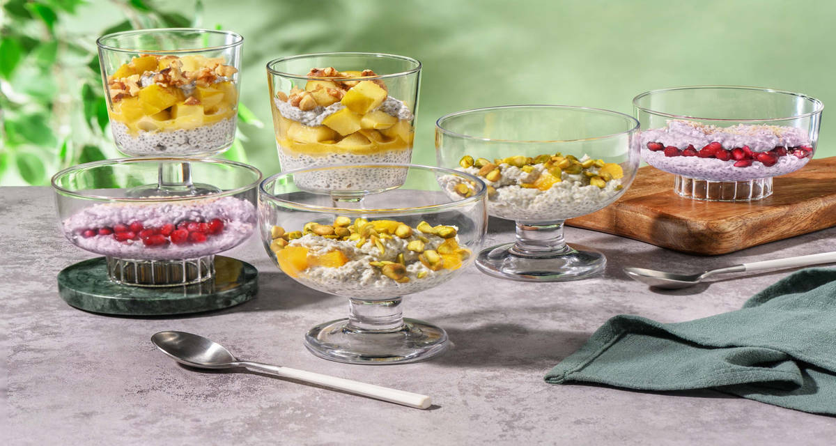 Chiapudding i tre dagar 2 portioner | med äpple, apelsin & granatäpple
