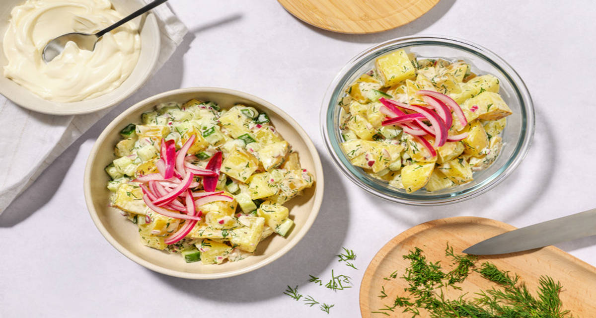 Salade de pommes de terre : aneth, concombre & mayonnaise side pour 2 personnes
