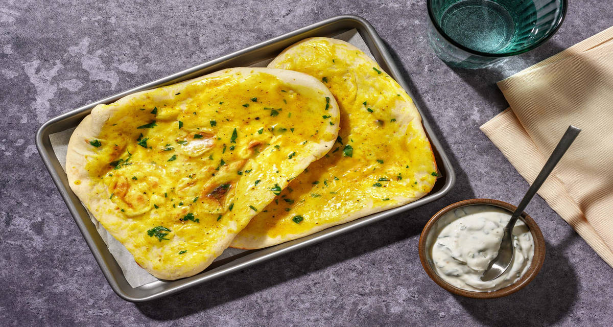 Pane naan e yogurt al coriandolo 2 porzioni | con curry giallo