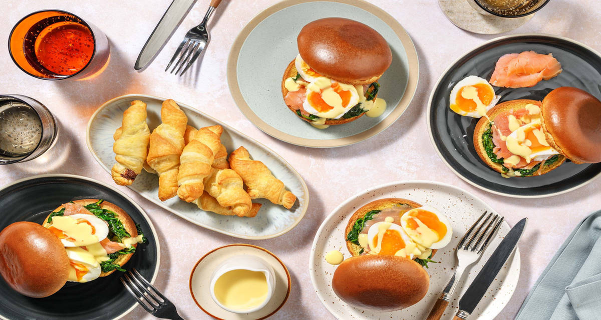 Brunch : Buns saumon fumé, œufs & hollandaise 4 portions
