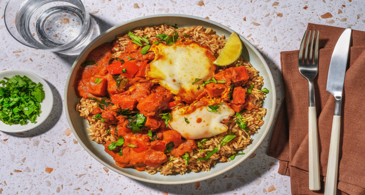 Focus sport : œuf au curry, riz complet & patate douce avec 115 g de glucides minimum par personne