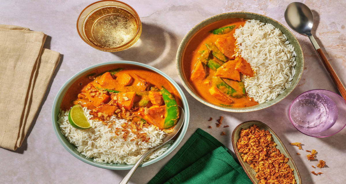 Mild butternut squash and peanut curry One variant for kids, one for adults