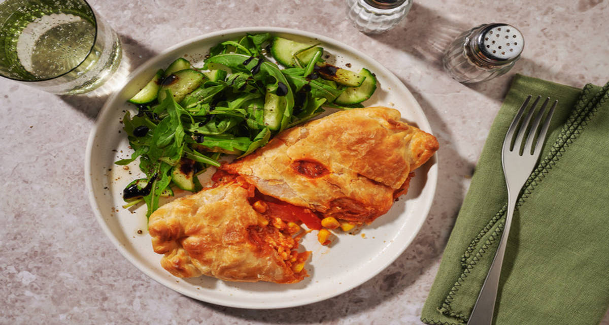 Argentinian Humita-inspired Corn Empanadas with balsamic glazed cucumber