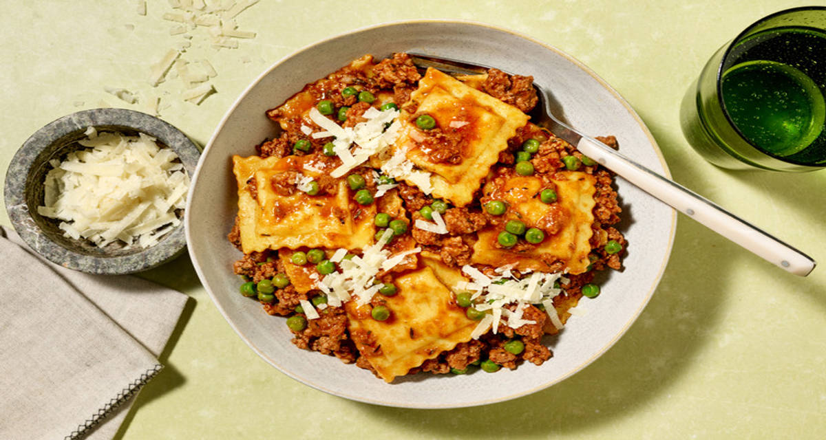 Nduja Ravioli in Lean Beef Ragu with Italian hard cheese
