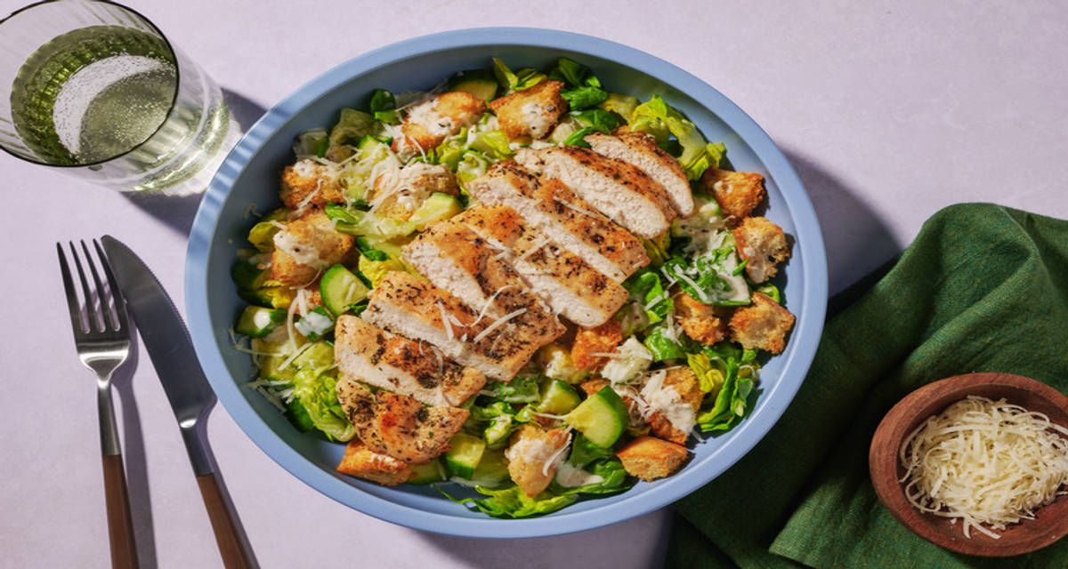 Chicken Caesar-style Salad with golden garlic croutons