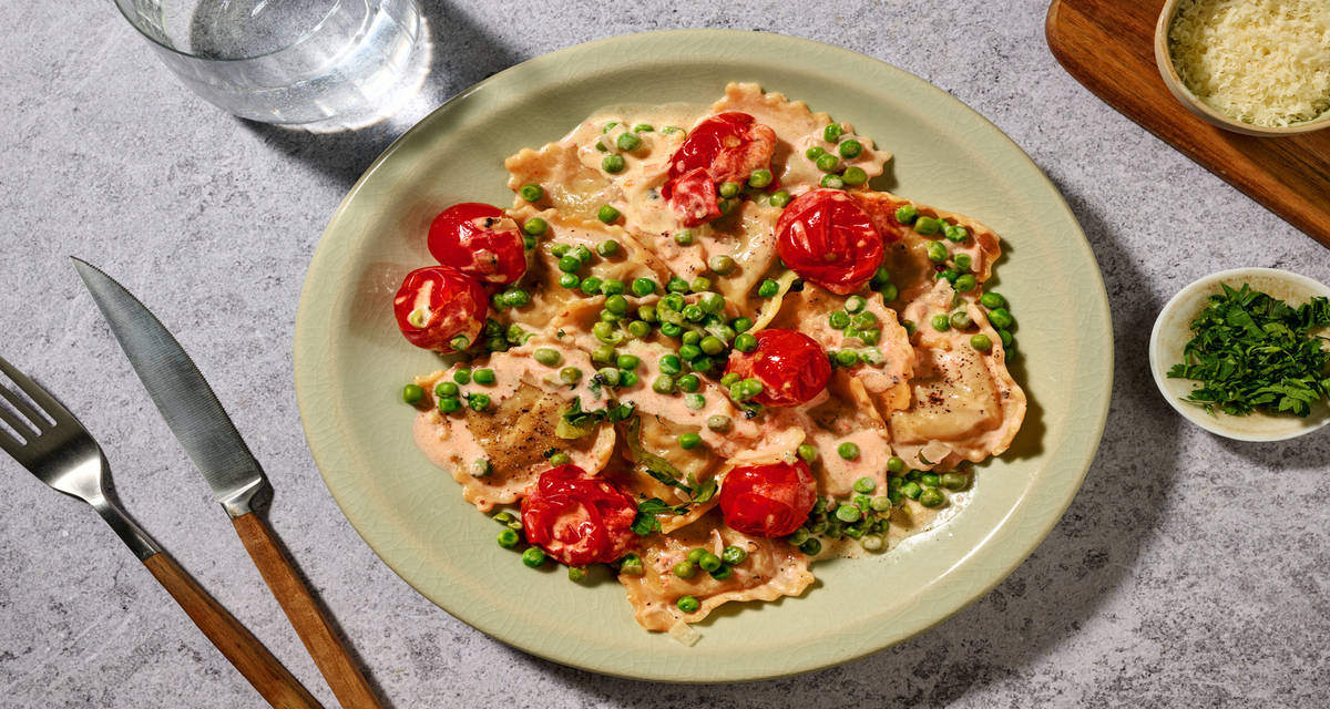 Nduja Ravioli in Truffle Sauce with parsley and Italian cheese