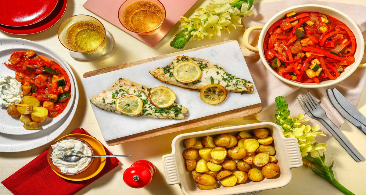 Papillote van dorade met ratatouille met patatjes uit de oven en basilicum-Parmezaanmayonaise