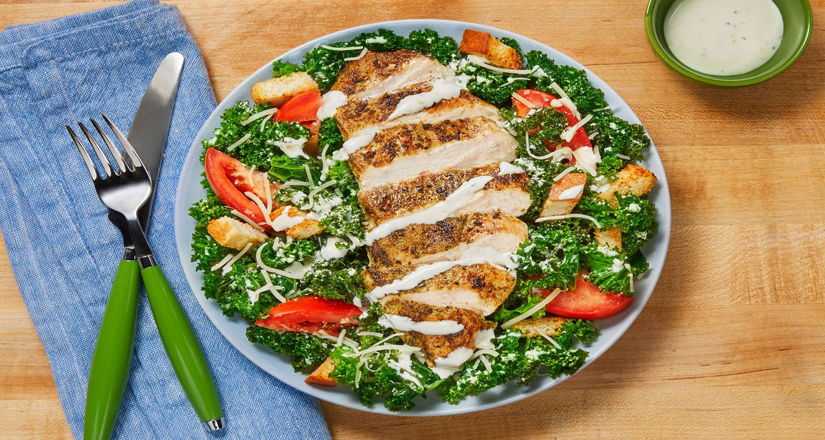 All Kale Chicken Caesar with Tomato, Croutons & Parmesan