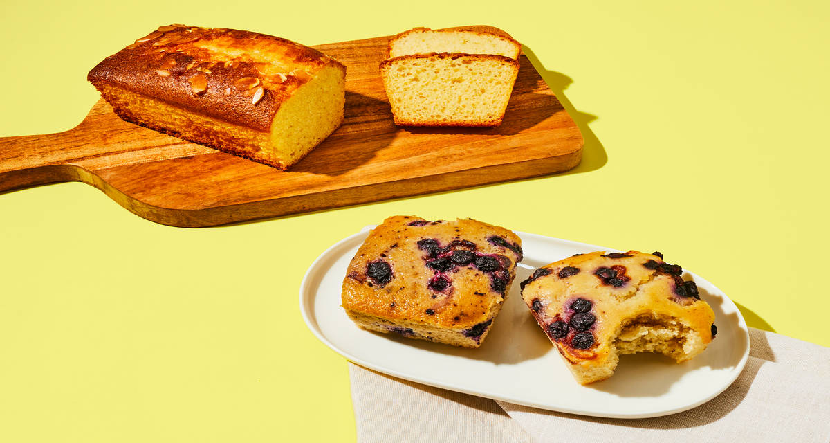 Almond Loaf Cake + Blueberry Muffins A sweet combo. | 2 Servings