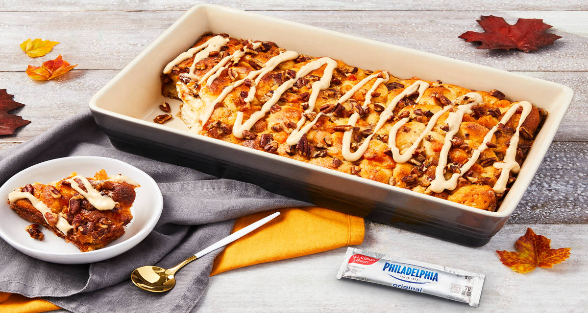 Apricot Pecan Biscuit Bake with Philadelphia Cream Cheese & Maple Frosting | 6 servings