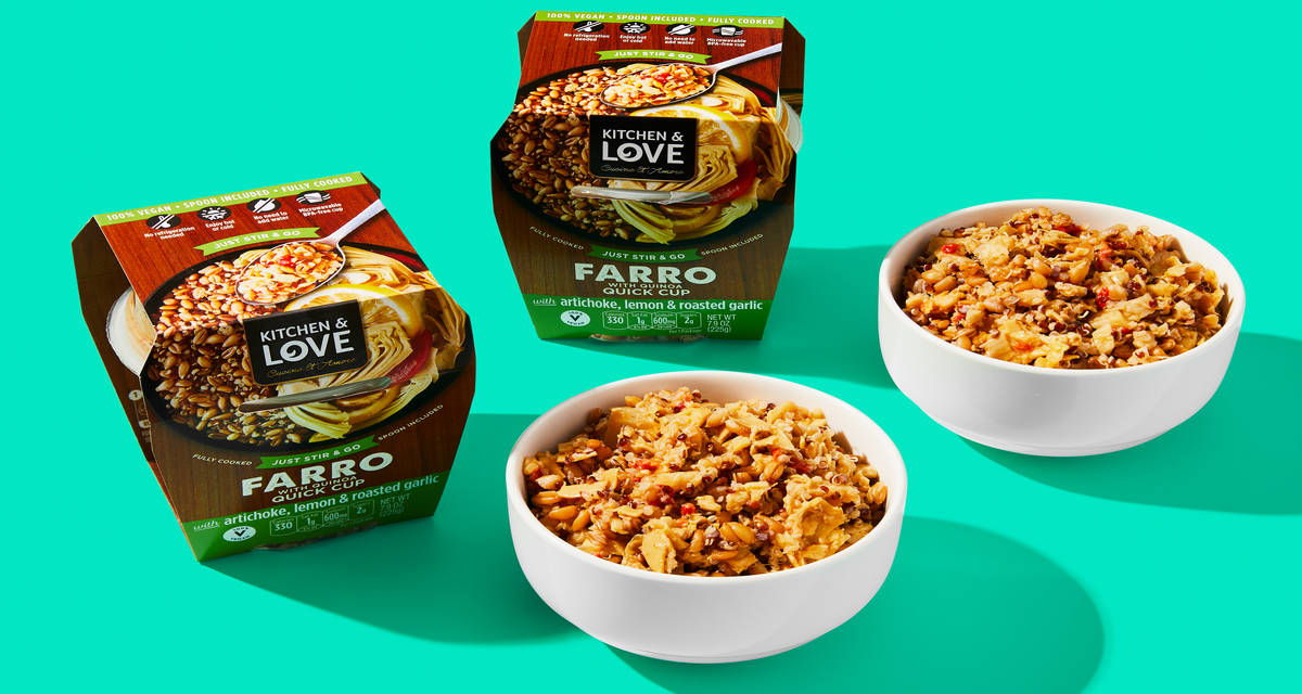 Artichoke, Lemon, & Roasted Garlic Farro Quick Cup Just grab and go! | 2 Servings