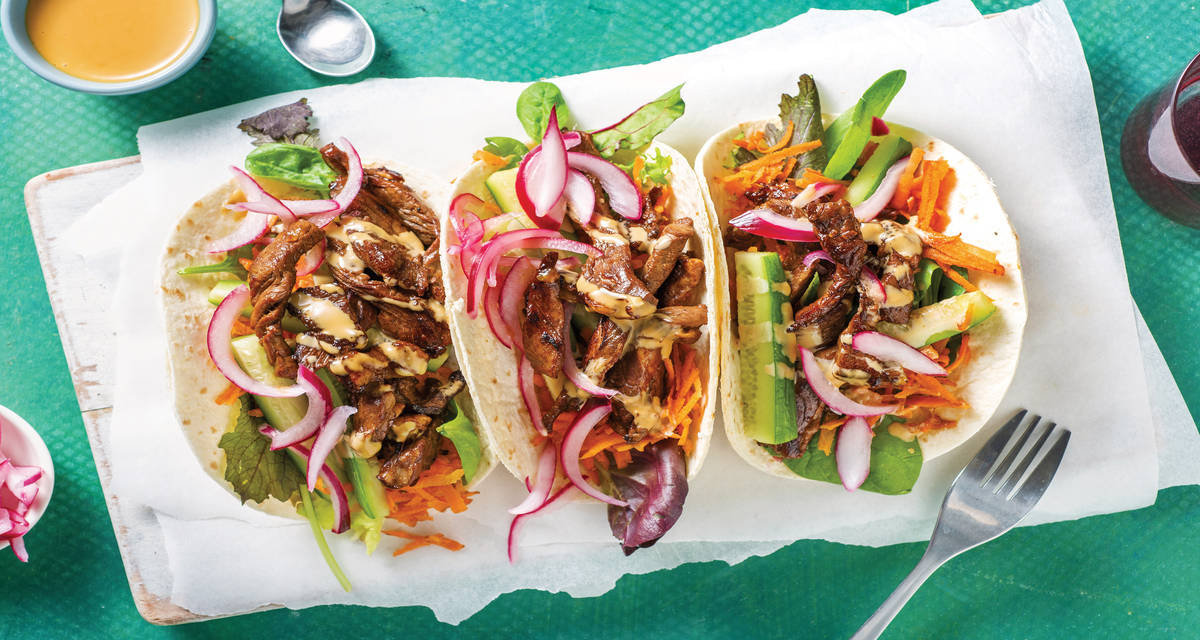 Asian HoneySoy Beef Tacos Recipe HelloFresh