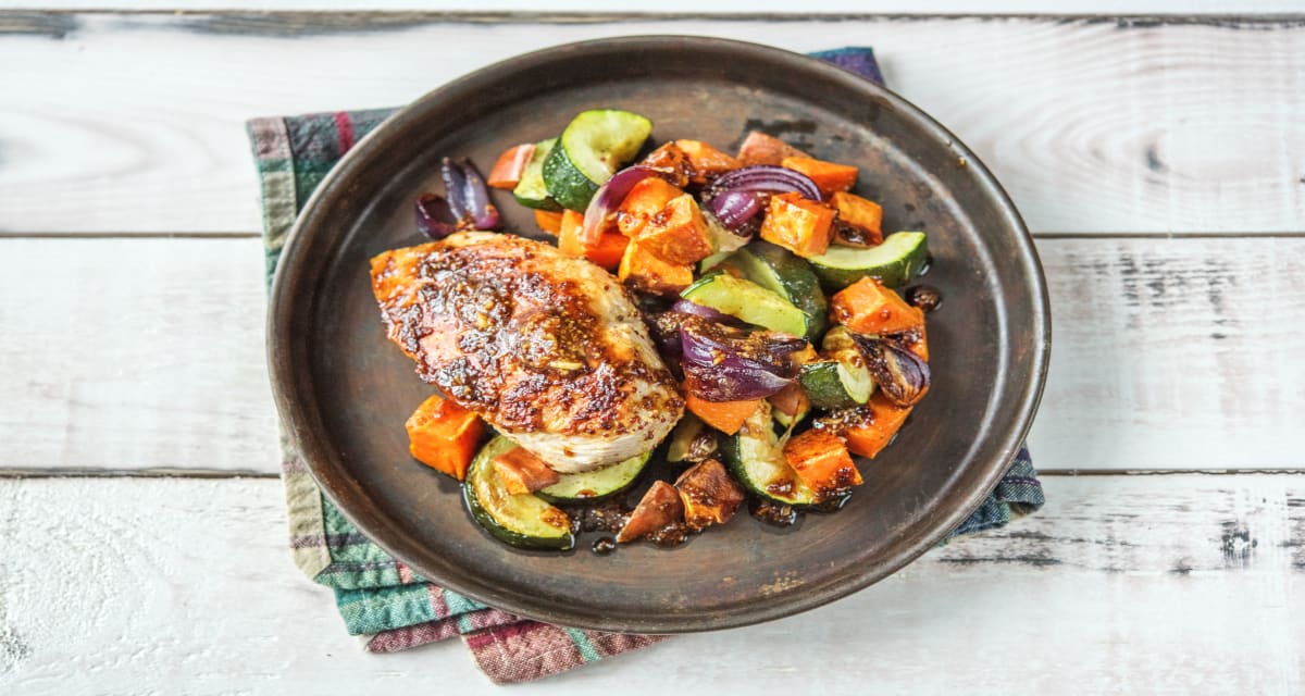 Honey Mustard Chicken with Baked Veggies-image