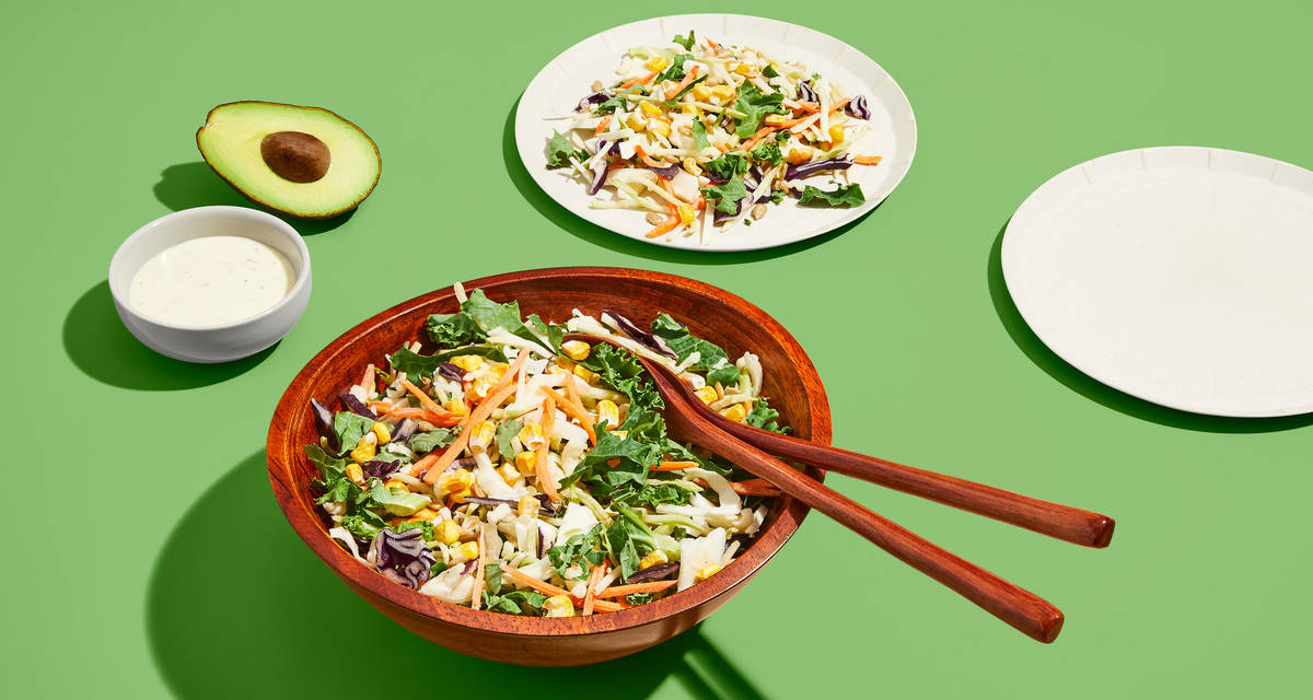 Avocado Crunch Salad with Hearty Veggies & Creamy Avocado Herb Dressing | 2-4 Servings