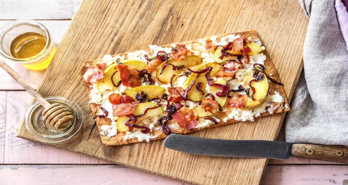 Bacon Apple Breakfast Pizza with Ricotta and Balsamic Onion-image