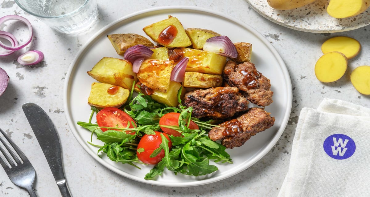 Baharat Lamb Koftas and Balsamic Fig Sauce Recipe | HelloFresh