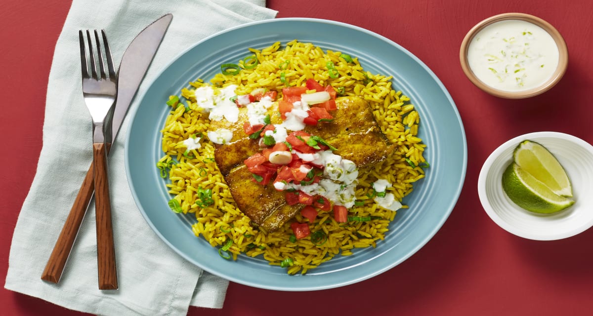 Baja Barramundi with Yellow Rice & Salsa Fresca-image