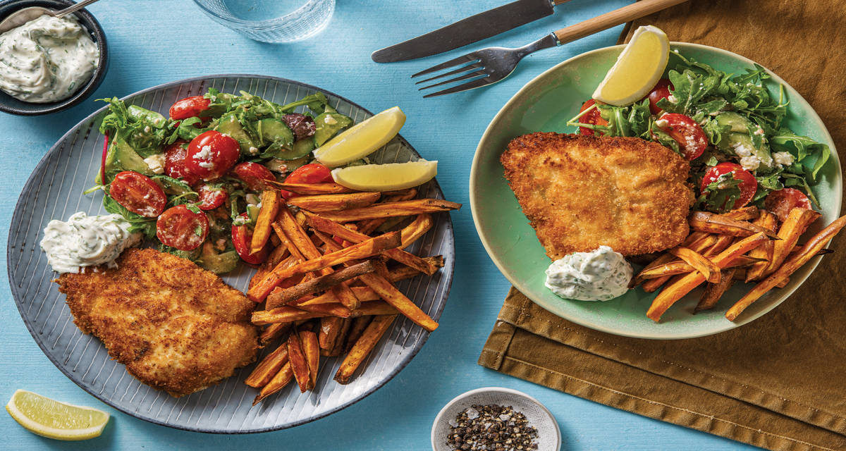 Baked Chicken Kiev and Sweet Potato Chips Recipe HelloFresh