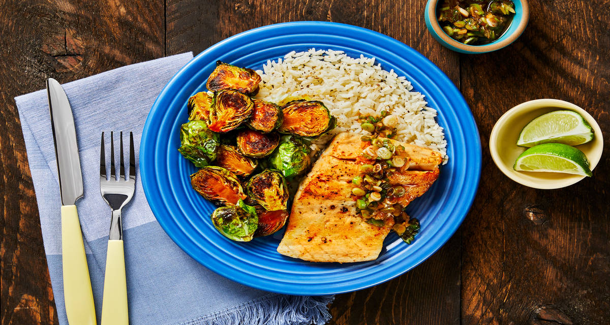 Barramundi & Scallion Sriracha Pesto Recipe HelloFresh