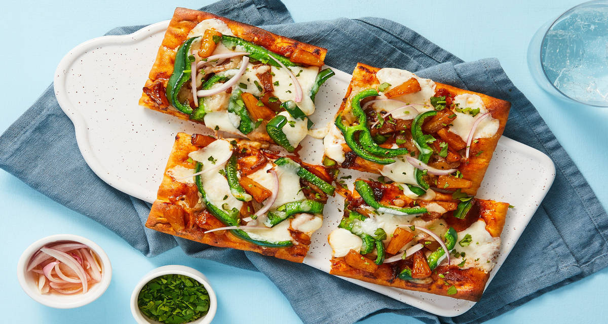 BBQ Pineapple Flatbreads with Caramelized & Pickled Shallots
