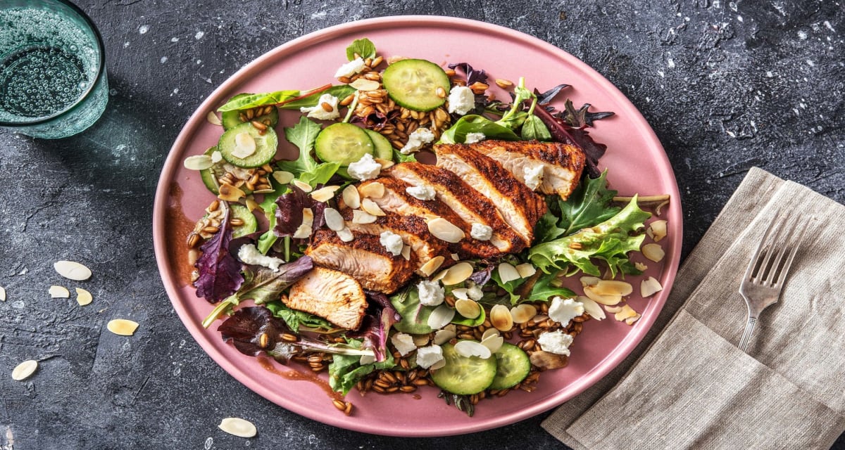 BBQ Turkey with Farro Salad Recipe | HelloFresh