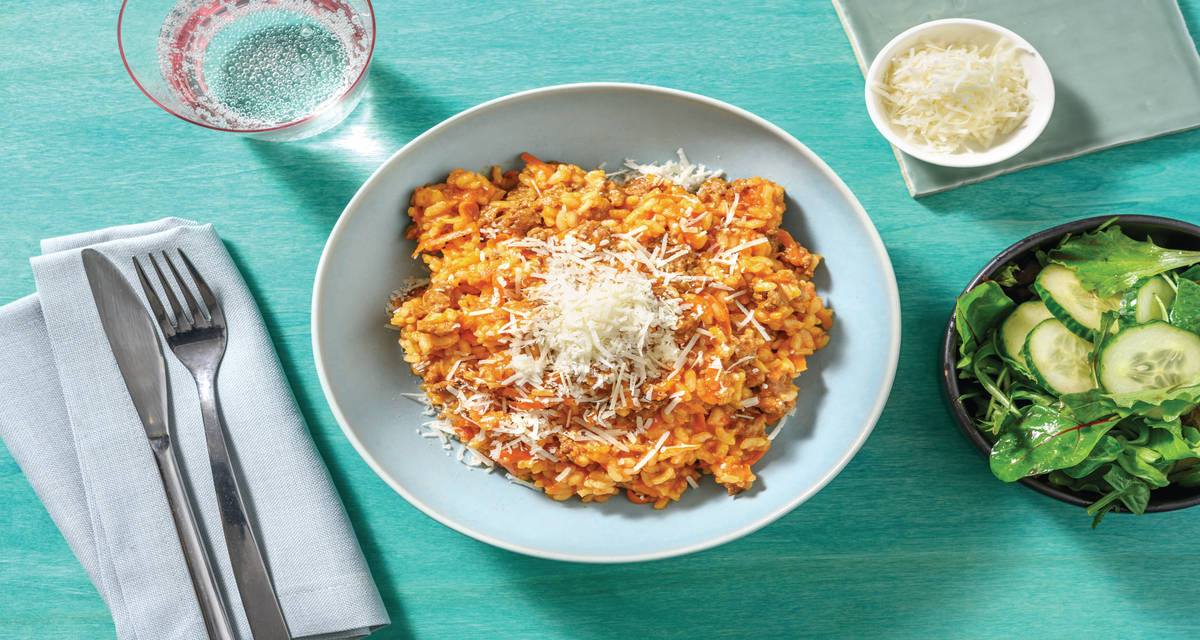 Quick Beef Bolognese Risotto Recipe HelloFresh