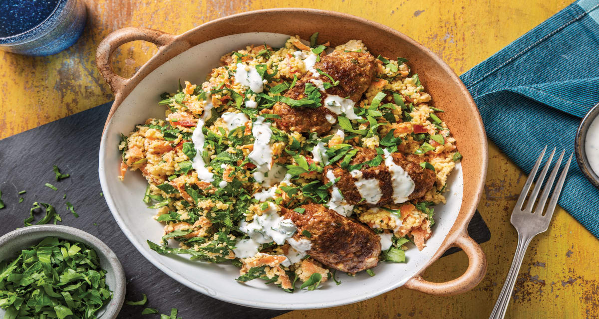 Beef Koftas & Tabbouleh Couscous Recipe HelloFresh