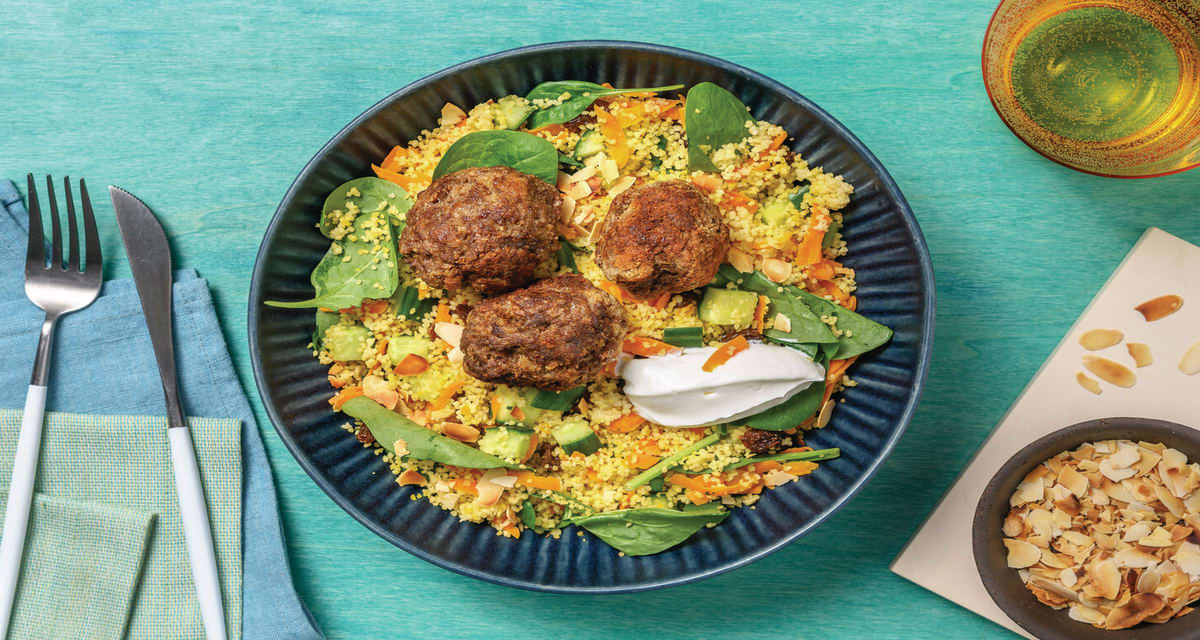 Beef Koftas & Veggie Couscous Tabbouleh Recipe HelloFresh