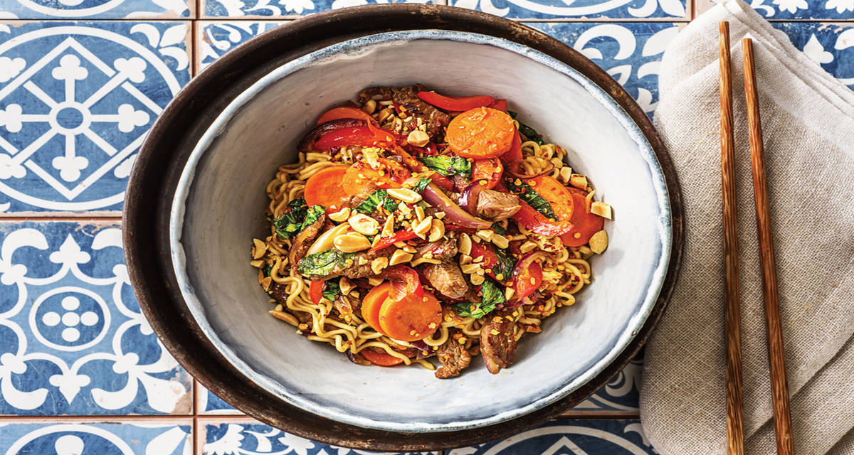 Beef & Veggie Noodle StirFry Recipe HelloFresh