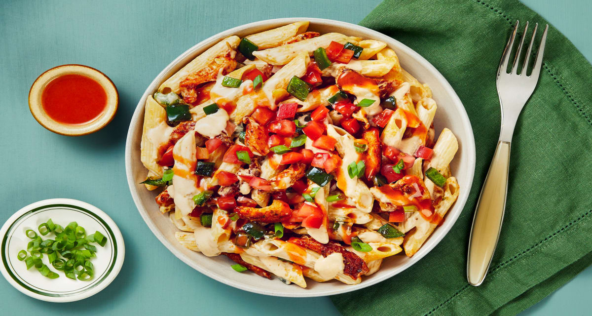 Blackened Chicken Penne with Charred Poblano and Monterey Jack Cheese-image