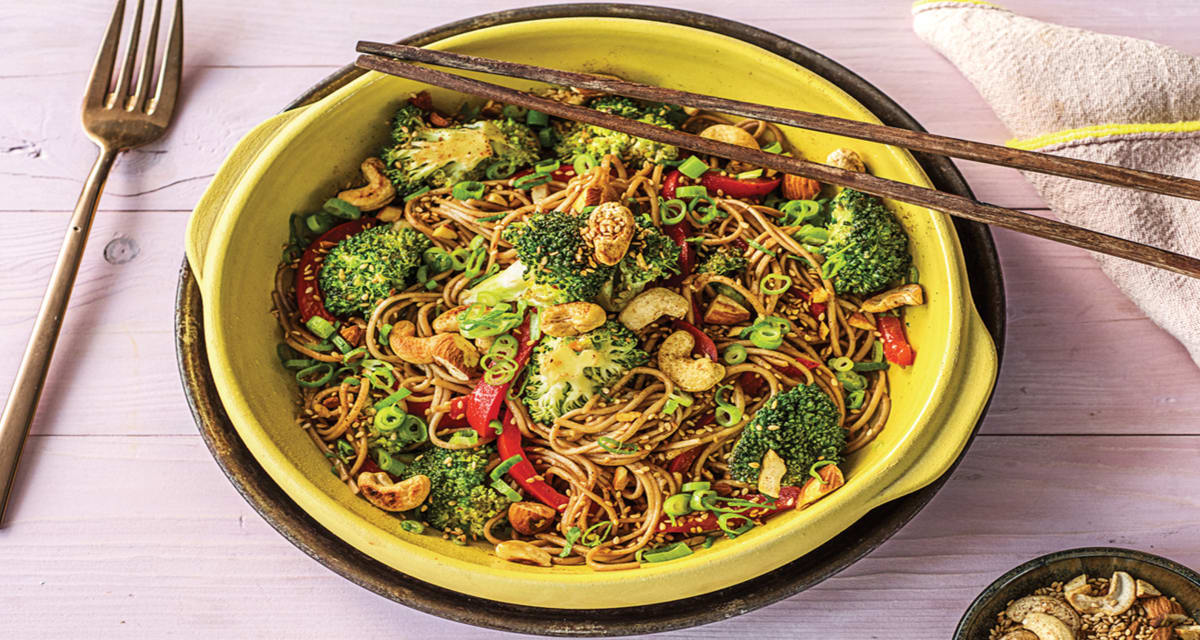Broccolini, Ginger and Sesame Noodles Recipe HelloFresh