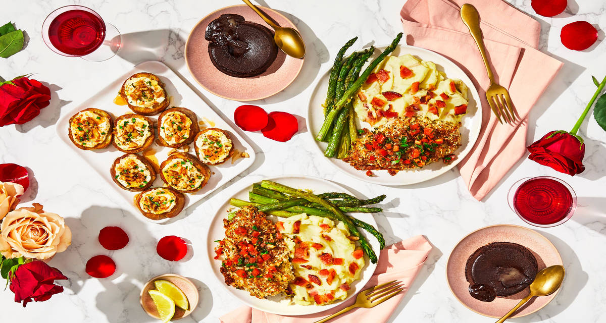 Be Mine Bruschetta Chicken with a Ricotta Crostini App & Lava Cake Dessert